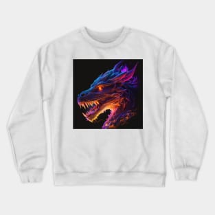 Fiery Neon Dragon Crewneck Sweatshirt